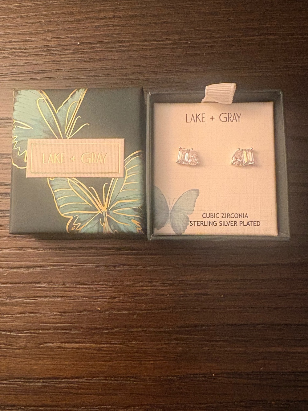 NEW Lake and Gray Stud Earrings